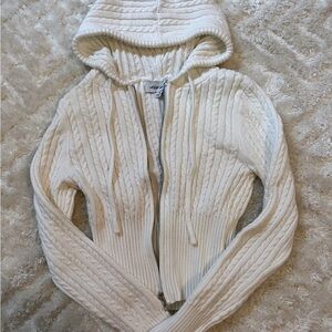 Women's Cream Hooded Sweater